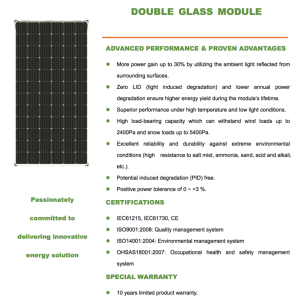 Panel solar Amerisolar monocristalino bifacial 400W